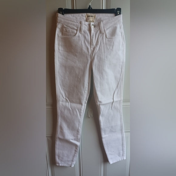 L'AGENCE Women's Margot High-Rise Skinny Ankle Jeans in Blanc Size 23 - Picture 2 of 10